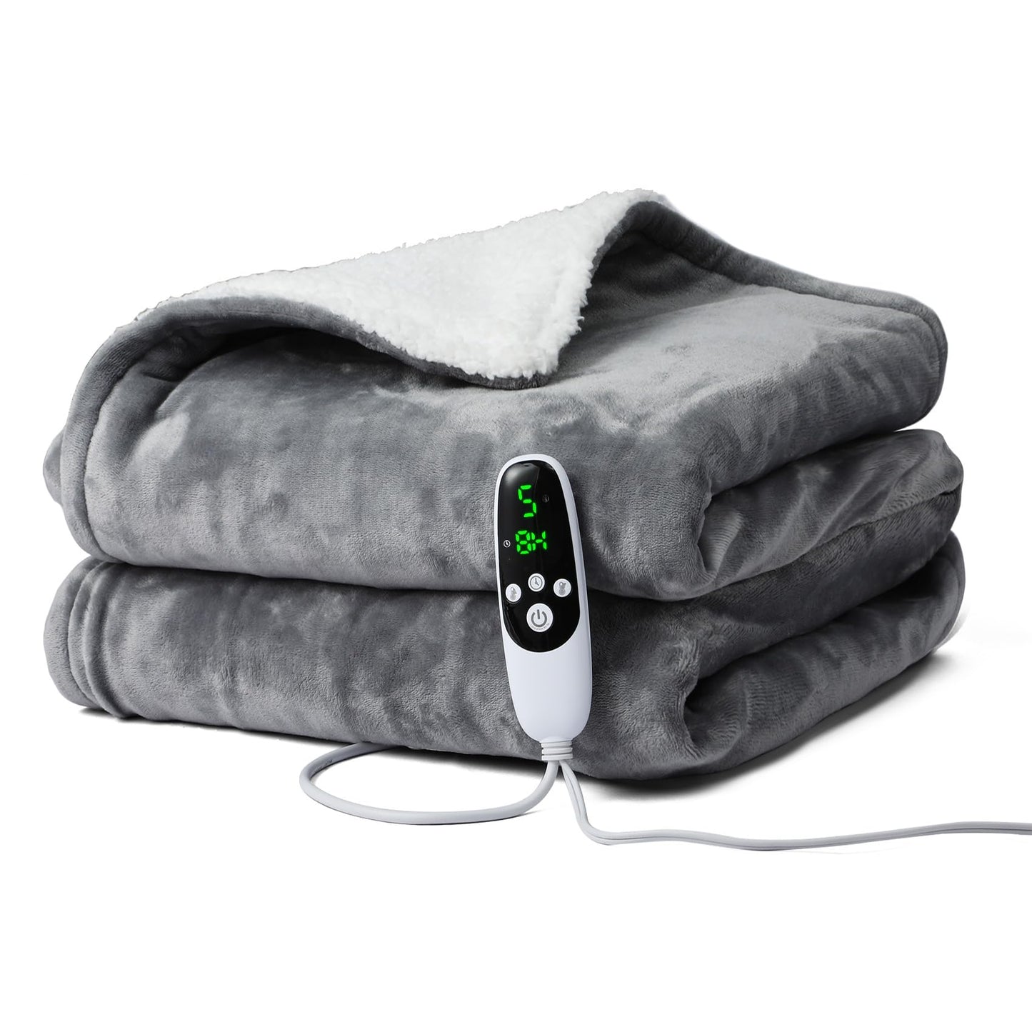 Heated Sherpa Electric Blanket Throw, 50x60 in.