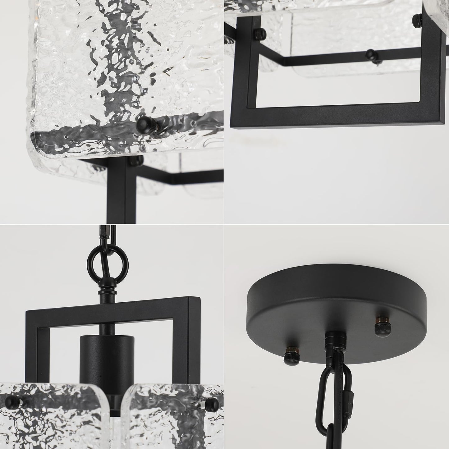 ECOBRT Black Crystal Chandelier for Modern Spaces
