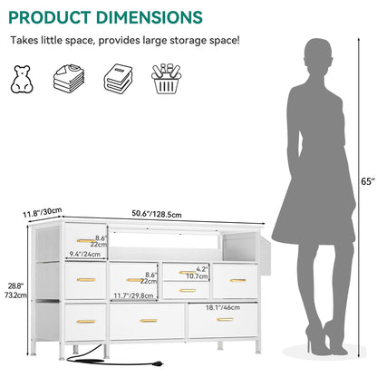 YITAHOME 9-Drawer Dresser with LED Light