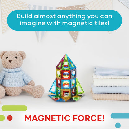 100-Piece Discovery Kids Magnetic Tile Set