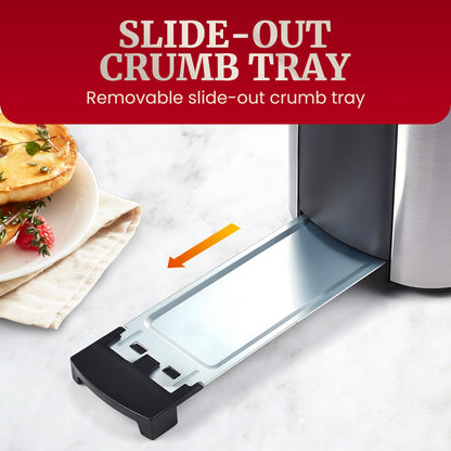 4-Slice Elite Gourmet Toaster with Extra Wide Slots