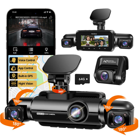 4-Channel FHD Dash Cam with Night Vision