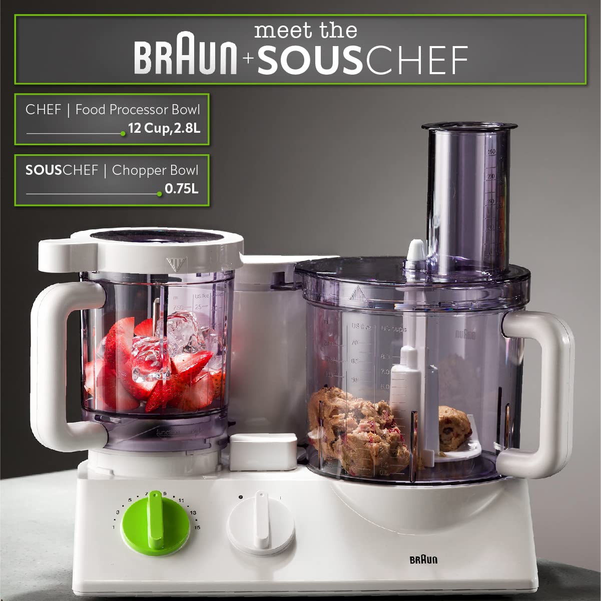 Braun 12 in 1 Multi-Functional Food processor | Kitchen System With Dual Control Technology, chopper, Blender, Juice Extractor, Citrus Juicer and French fry disc-made in Europe with German Engineering