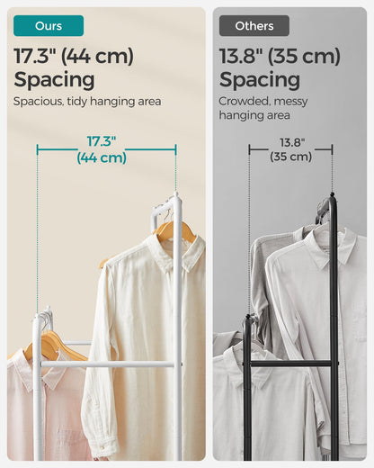 SONGMICS Heavy Duty Clothes Rack with Wheels