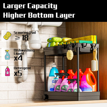 2 Pack Under Sink Organizer for Bathroom Storage