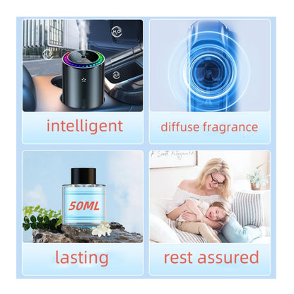 Smart Car Air Fresheners Rechargeable PickUp Sound 50ML Botanical Perfume Colorful Atmosphere Light Adjustable Concentration AI Intelligent Sensing Nano Atomization Auto On/Off for Car home(Wine Red)