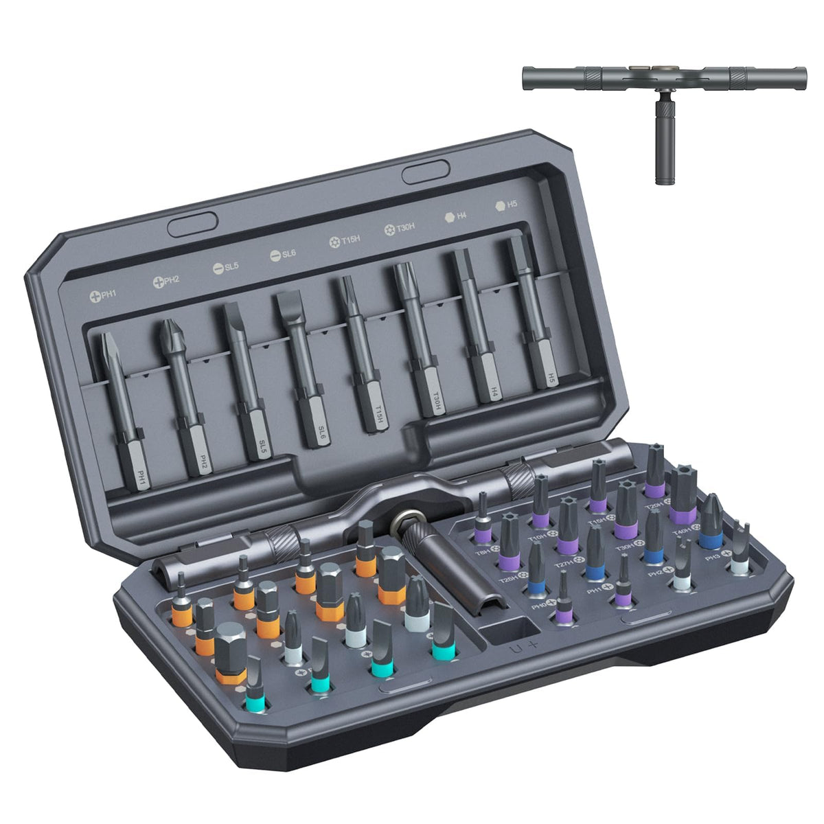 42-in-1 Magnetic Ratcheting Screwdriver Bit Set