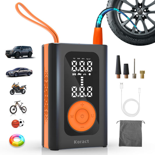 Portable Air Compressor with LED Light & Auto Shutoff