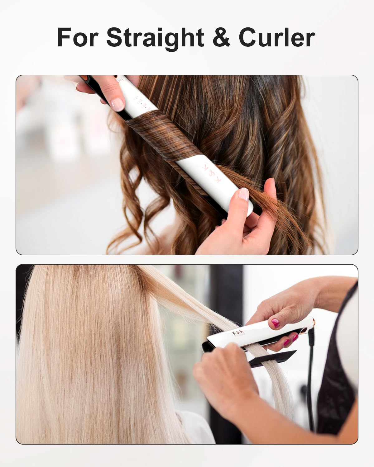 K&K 1 Inch Ceramic Flat Iron Hair Straightener
