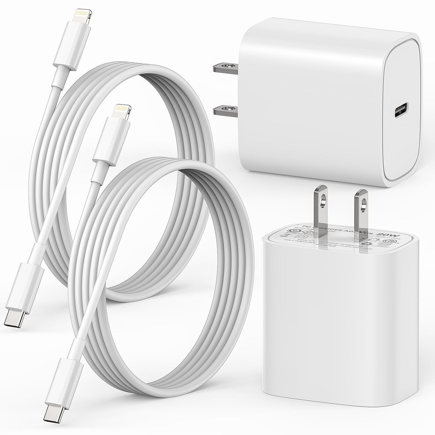 Anseip Charger USB C Wall Charger Block Compatible for Apple 14/13/ 12/11/XR/iPad USB C to Lightning Cable 6FT 20W PD Fast Charging