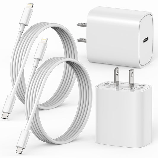 Anseip Charger USB C Wall Charger Block Compatible for Apple 14/13/ 12/11/XR/iPad USB C to Lightning Cable 6FT 20W PD Fast Charging