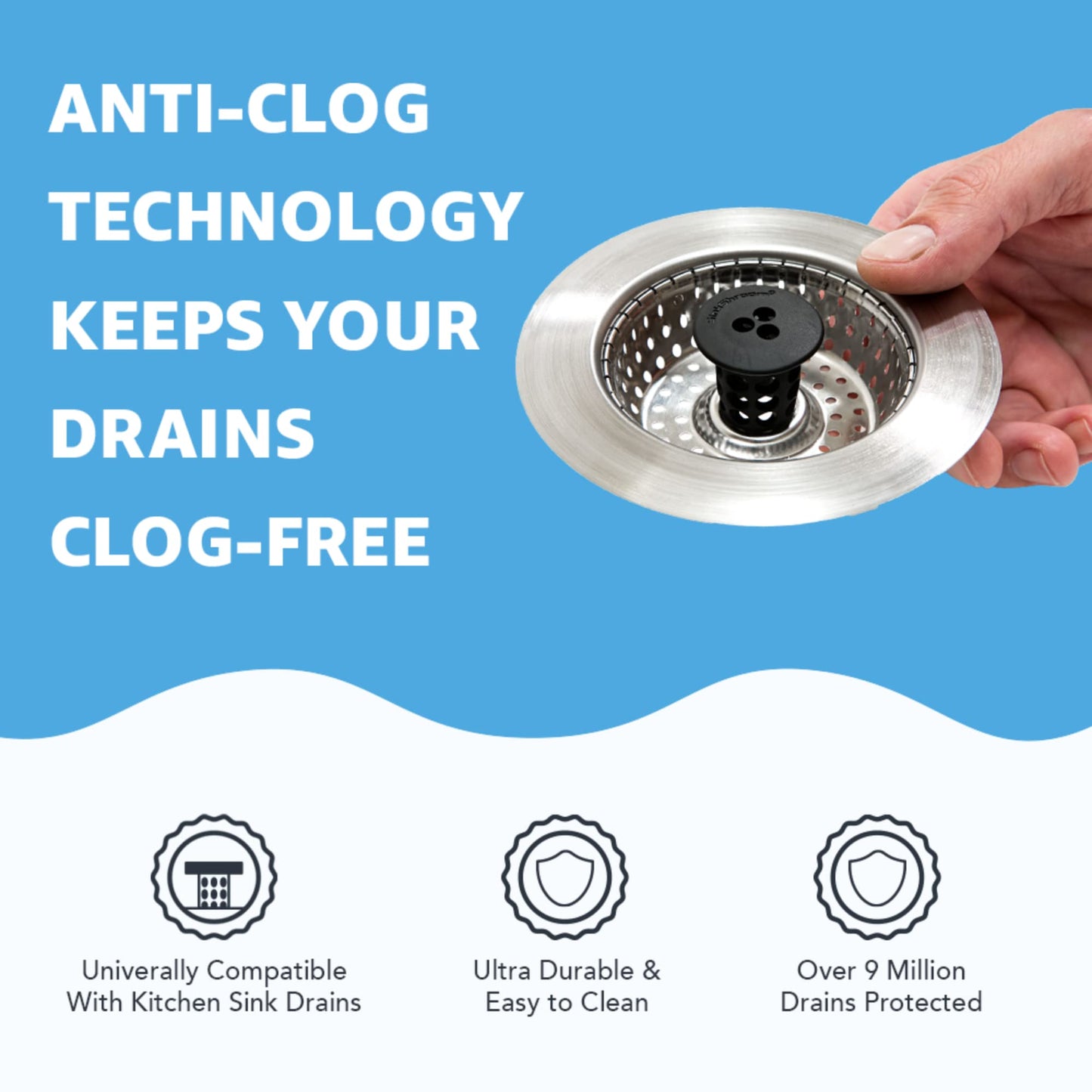SinkShroom Clog-Free Stainless Steel Sink Strainer