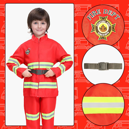 Boys Dress Up Costumes for Play, Kids Role Play Dress Up Clothes for 3-6 Years Old Play, 3 in 1 Set Police Officer/Firefighter/Doctor Costume for Kids Boys Halloween Pretend Play