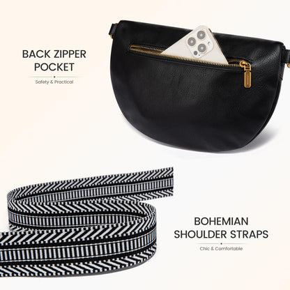 LOVEVOOK Vegan Leather Fanny Pack with Boho Strap