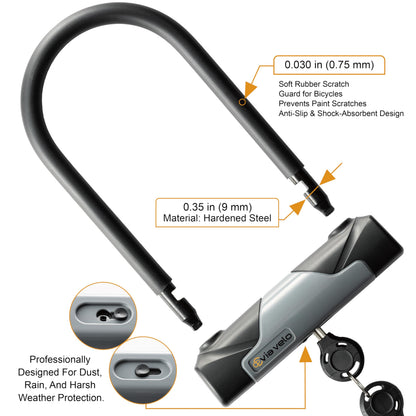 Via Velo Heavy Duty Bike U-Lock with Cable