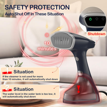 BEAUTURAL Handheld Garment Steamer, 1500W Fast Heat