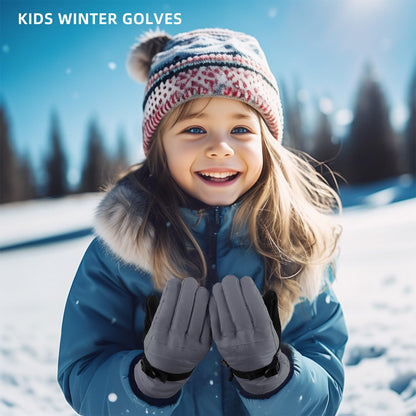 Kids Winter Snow Ski Gloves for Boys Girls