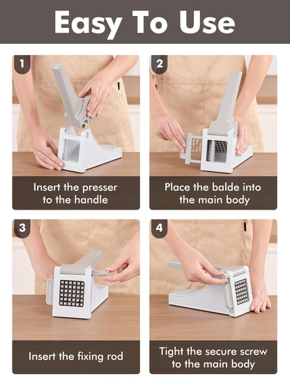 French Fry Cutter, Geedel Professional Potato Cutter for French Fries, Potato Slicer French Fry Maker for Carrot, Cucumber, Onion, Zucchini and more