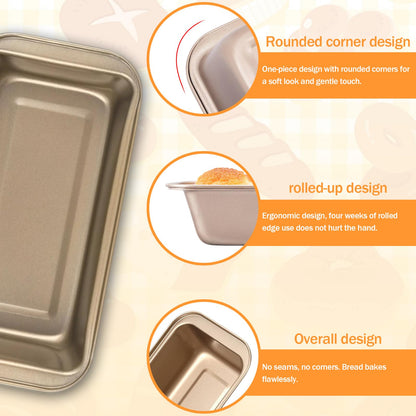 3 Pack Nonstick Loaf Pans for Baking Bread