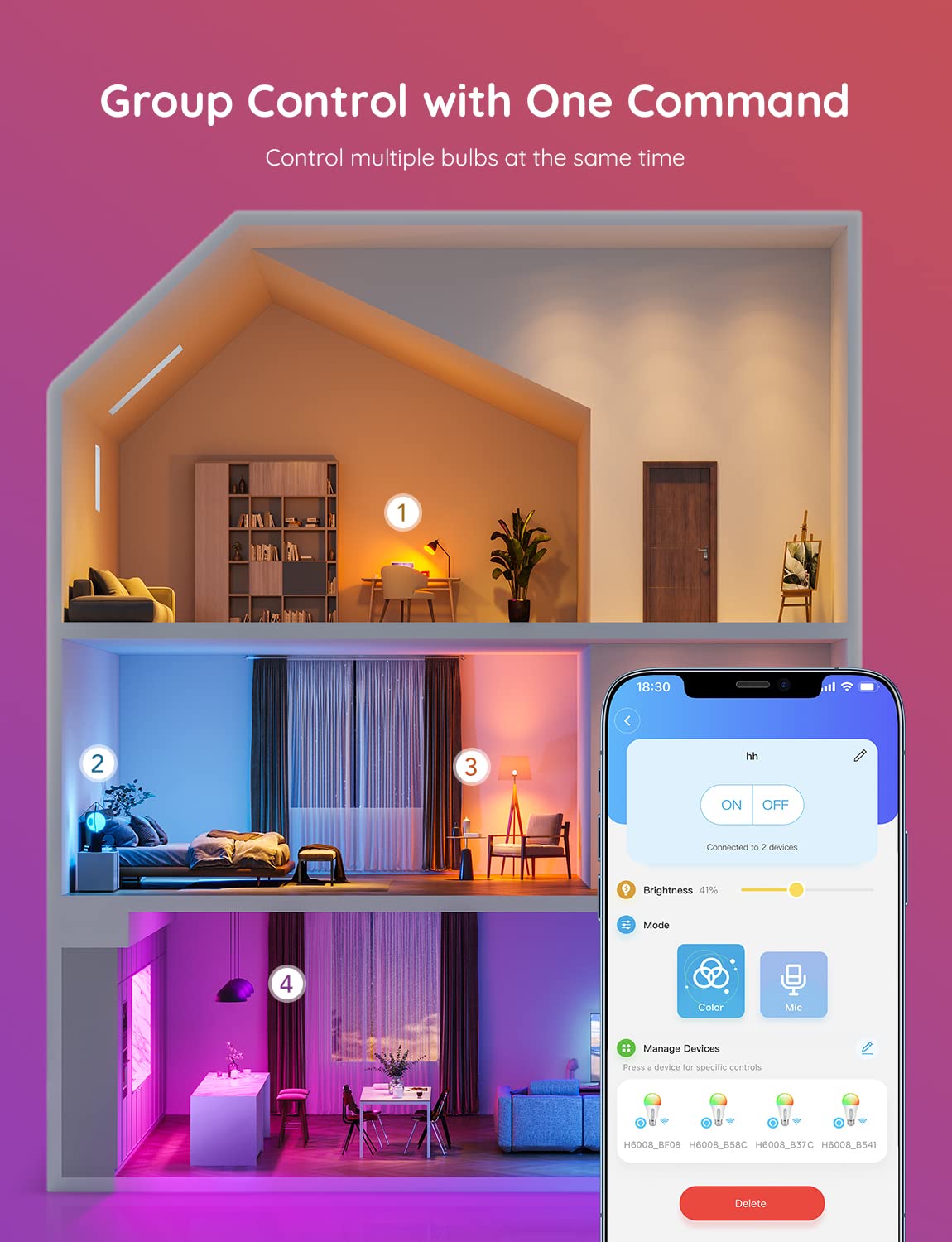 Govee Smart Color Changing LED Light Bulbs