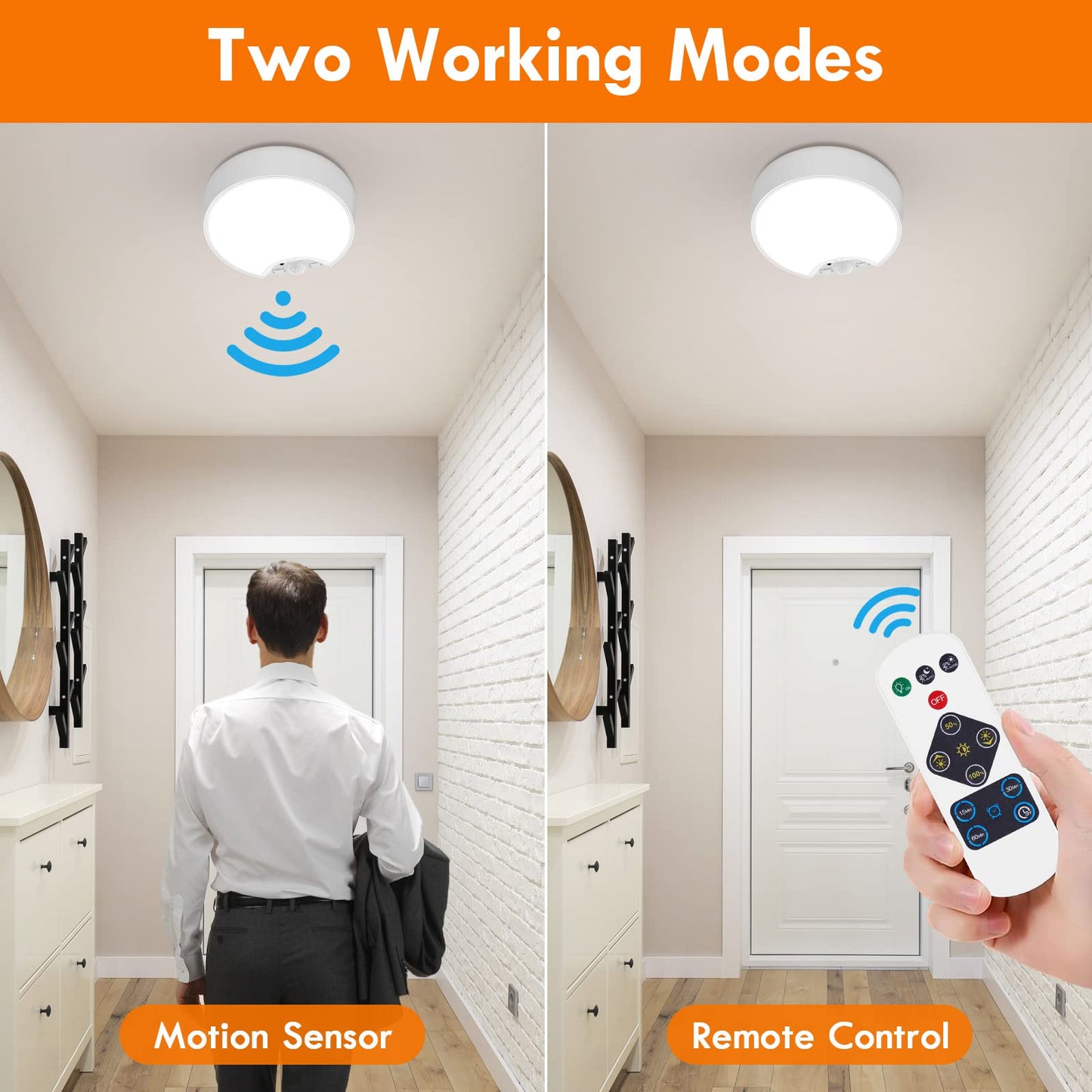 Battery Operated Motion Sensor Ceiling Light