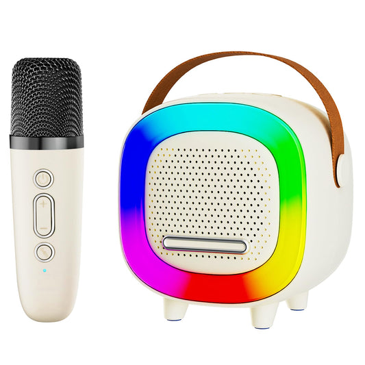 Mini Karaoke Machine Speaker for Kids Adults, Portable Bluetooth with 1 Wireless Microphones, Children's Day Birthday Gift Ideas for Toys for Teens Boys and Girls Aged 4, 5, 6, 7, 8, 9, 10, 11, 12+