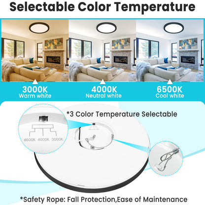 Flush Mount LED Ceiling Light, 6 Pack, 28W