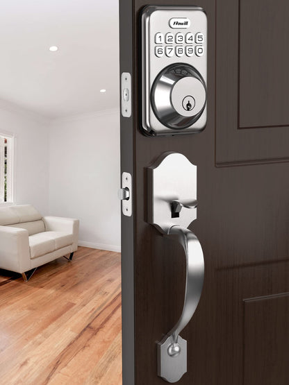 Electronic Keypad Deadbolt Door Lock, Satin Nickel