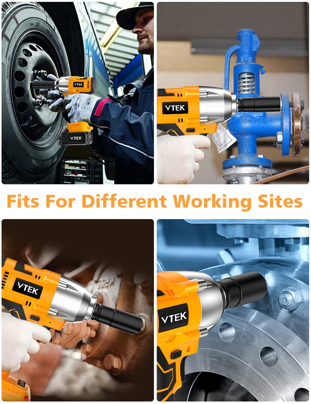 VTEK 1/2 Inch Brushless Cordless Impact Wrench
