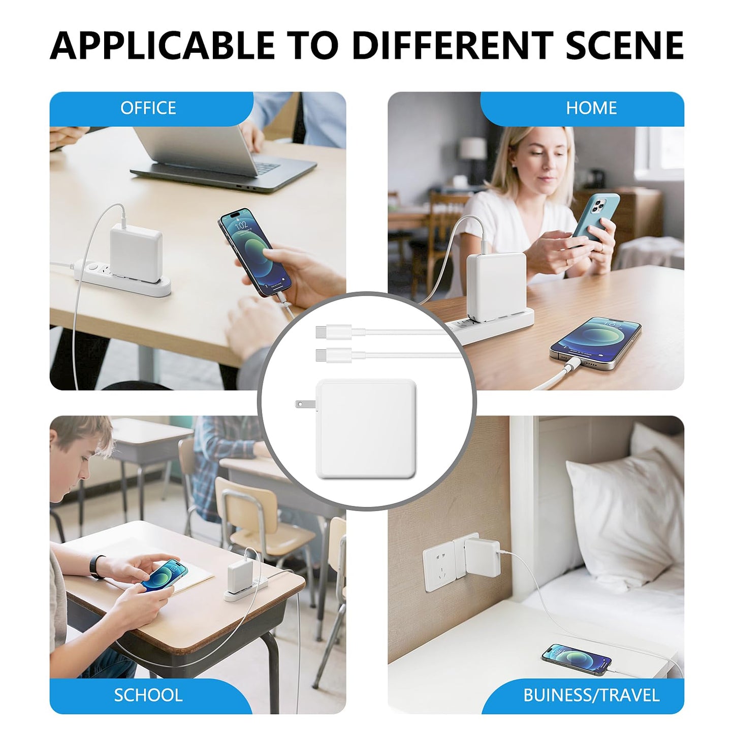 Mac Book Pro Charger - 70W USB C Charger, Original Quality Fast Charger Compatible with MacBook pro/Air, M1 M2 M3 M4, ipad Pro and All USBC Device,with a Storage Bag for Travel/School/Business Trip
