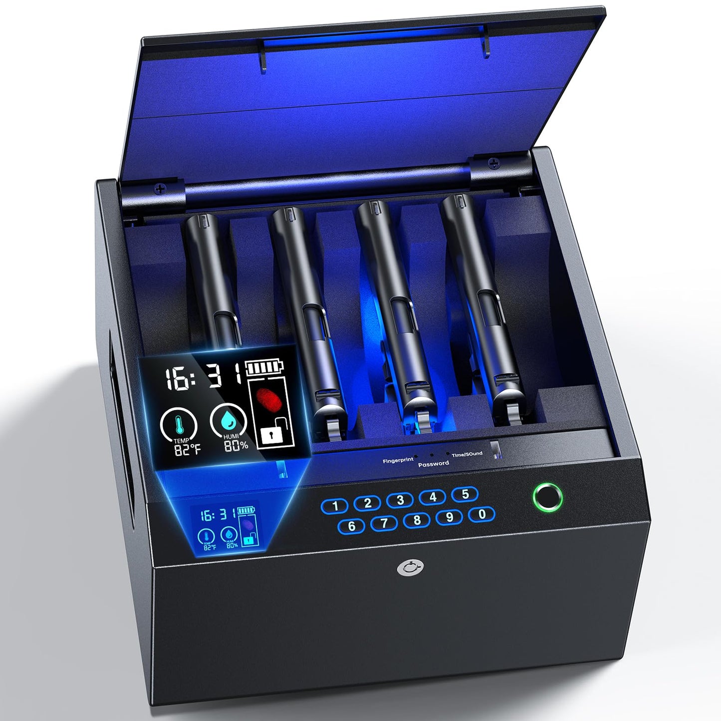 MOLICAR Biometric Gun Safe for 4 Pistols