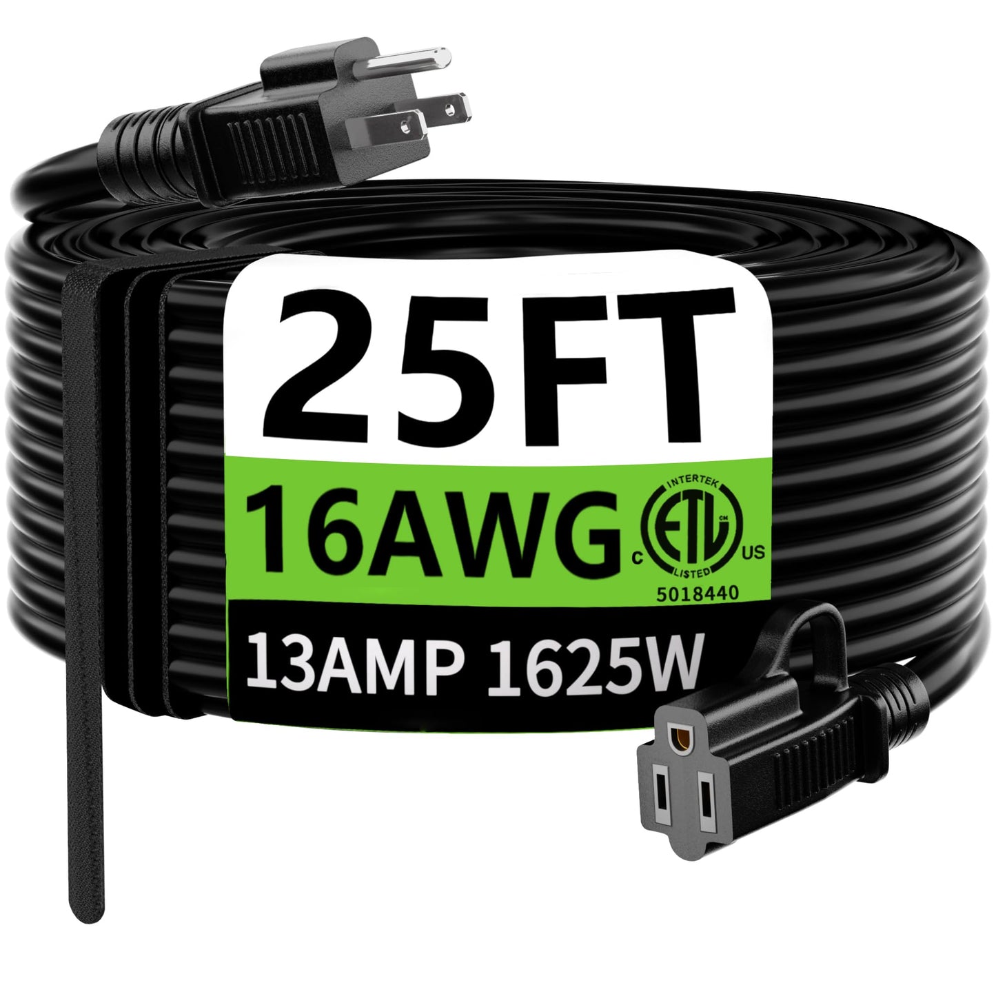 25ft Heavy Duty Extension Cord for Indoor/Outdoor Use