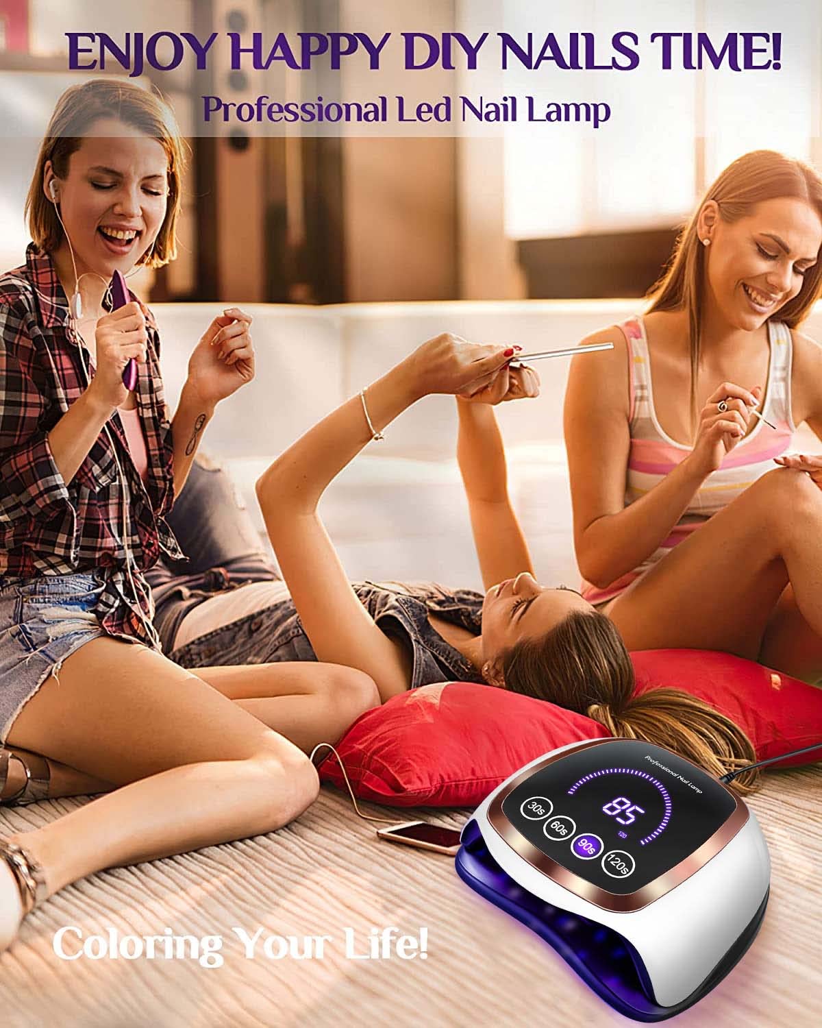 UV LED Nail Lamp 180W with LCD Display