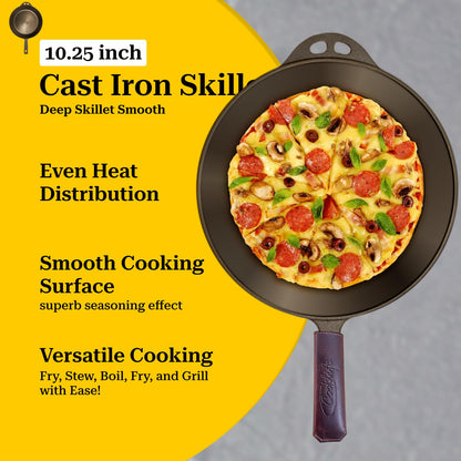 10.25 Inch COOKLIFE Cast Iron Skillet with Handle