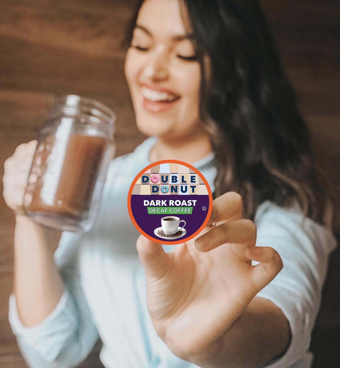 Double Donut Decaf Dark Roast Coffee Pods 80 Count