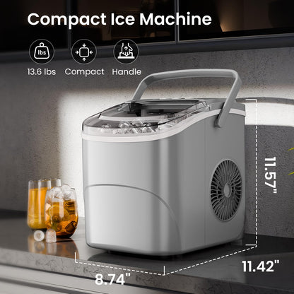 AGLUCKY Portable Ice Maker with Self-Cleaning