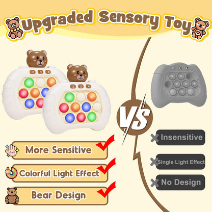 Pop Fidgets Kids Games Toys: 2 Pack Colorful Light Up Fast Push Bubble Handheld Game Sensory Toys for 6 7 8-12 Year Old Boy Girl Birthday Gift for 3-12 Year Old Girls Boys