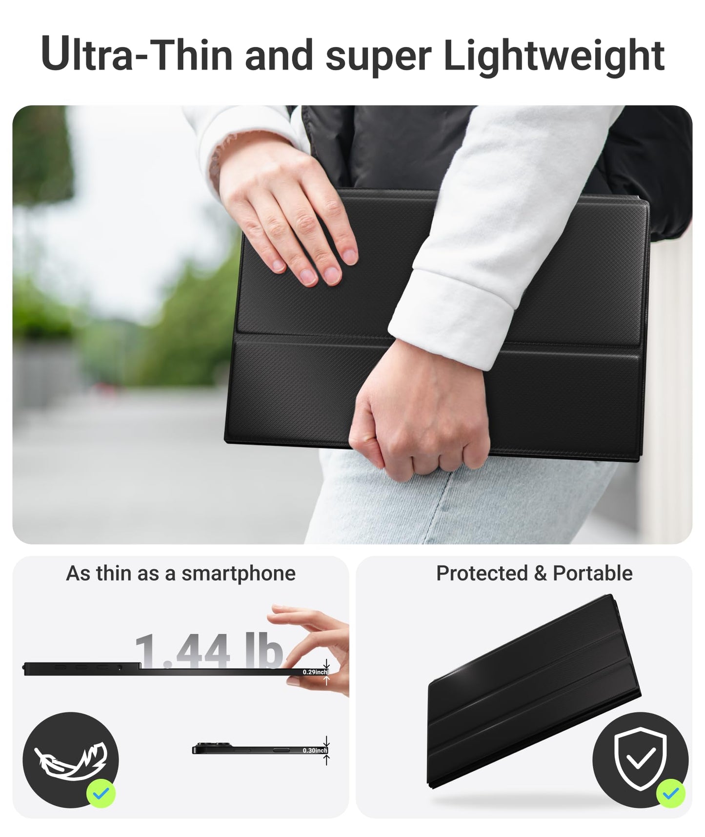 15.6" FHD Portable Monitor with USB-C & HDMI