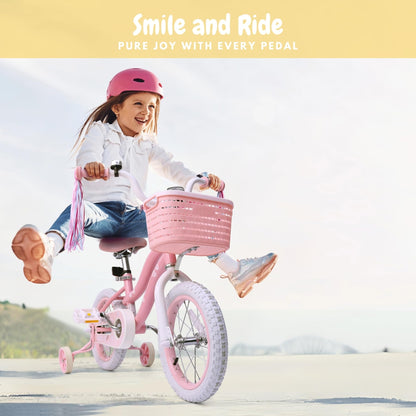 Girls 14" Pink Bike with Training Wheels