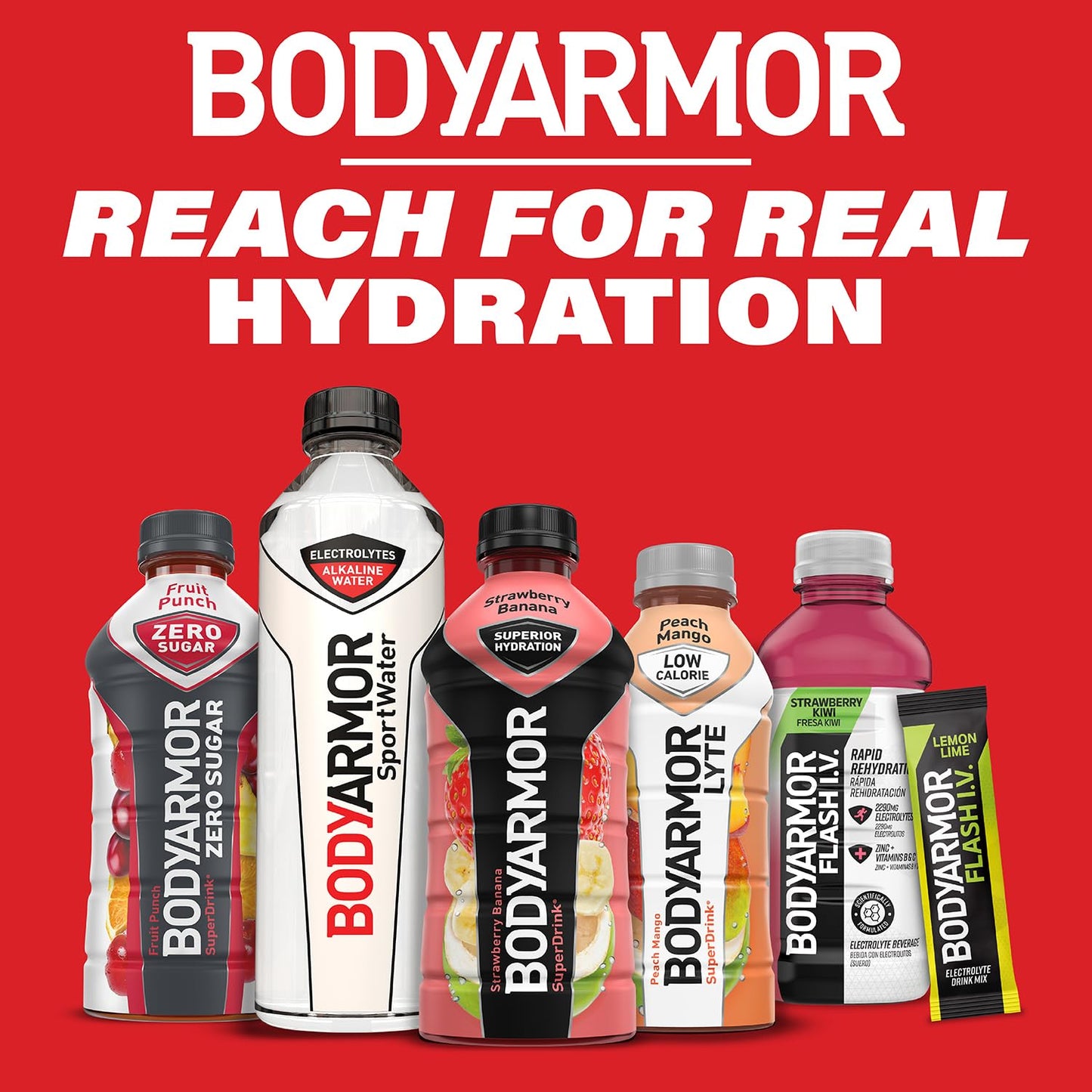 24 Bottles BODYARMOR Alkaline Water with Electrolytes, 700mL Pack