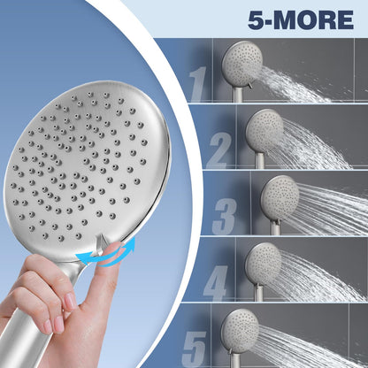 GABRYLLY High Pressure 5-Setting Handheld Shower Head
