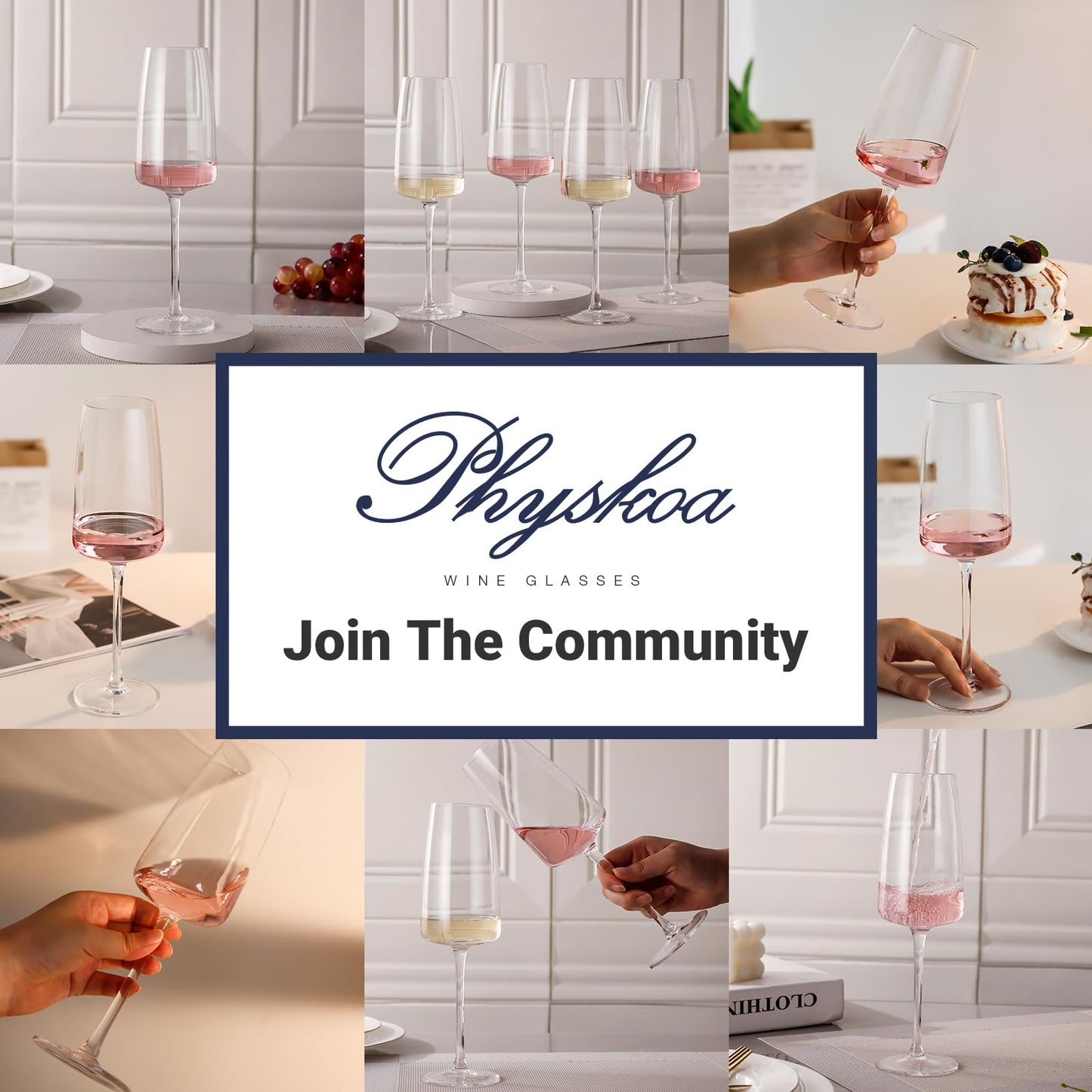 Physkoa Hand Blown Wine and Champagne Glasses