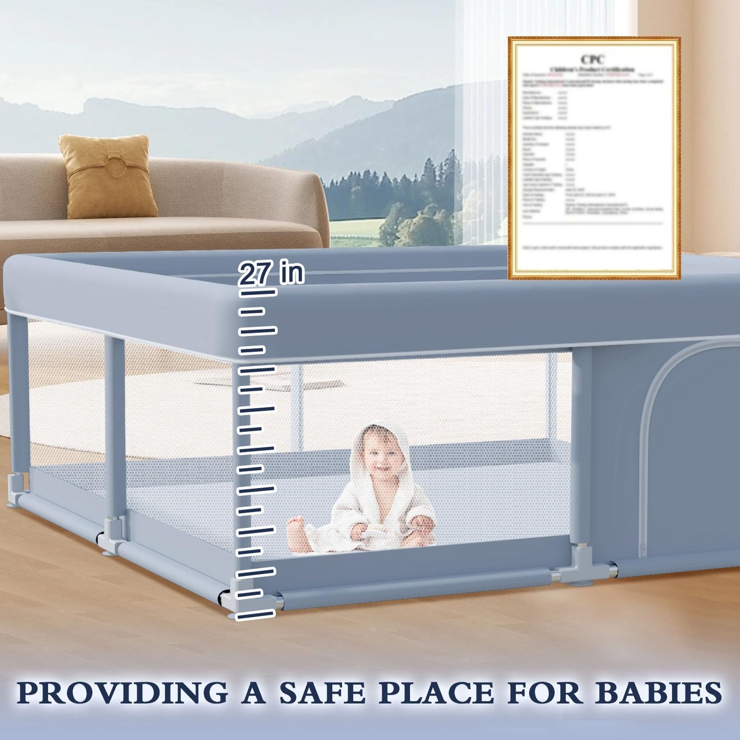 Baby Playpen 50x50 Inch for Indoor & Outdoor