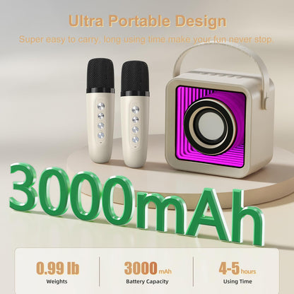 HUABAO Mini Karaoke Machine with 2 Microphones