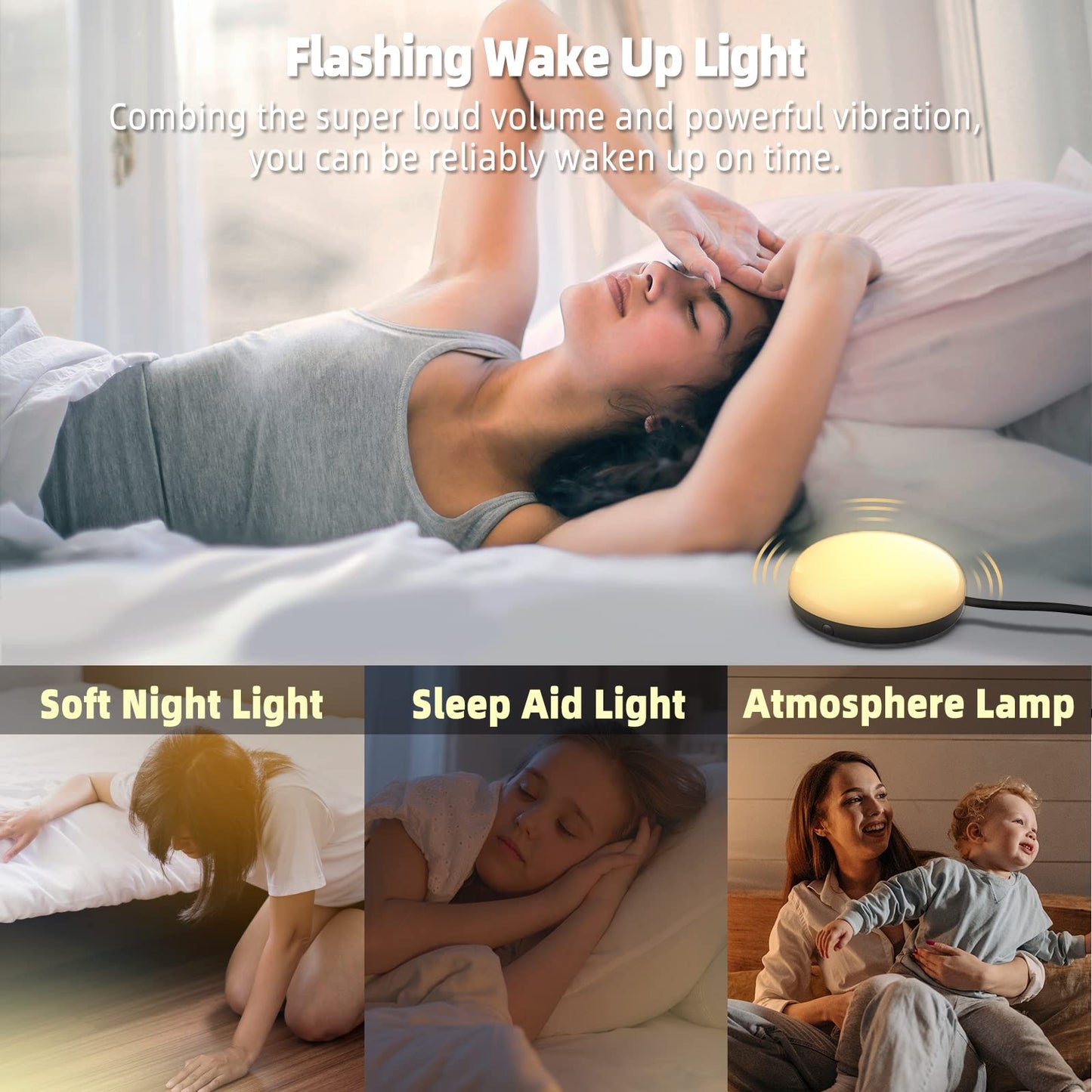 Vibrating Alarm Clock with Bed Shaker
