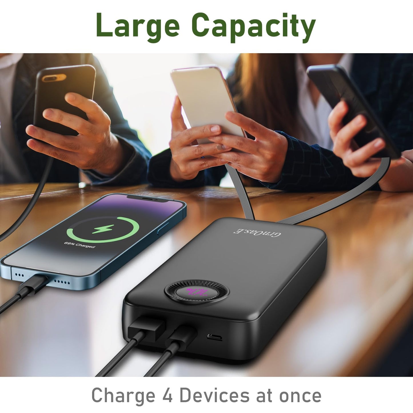 20000mAh Fast Charging Power Bank with Cables