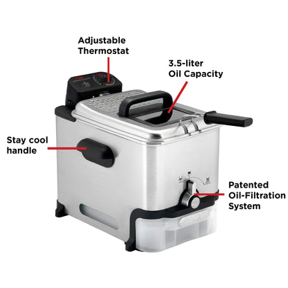 T-fal 3.5L Stainless Steel Deep Fryer with Timer