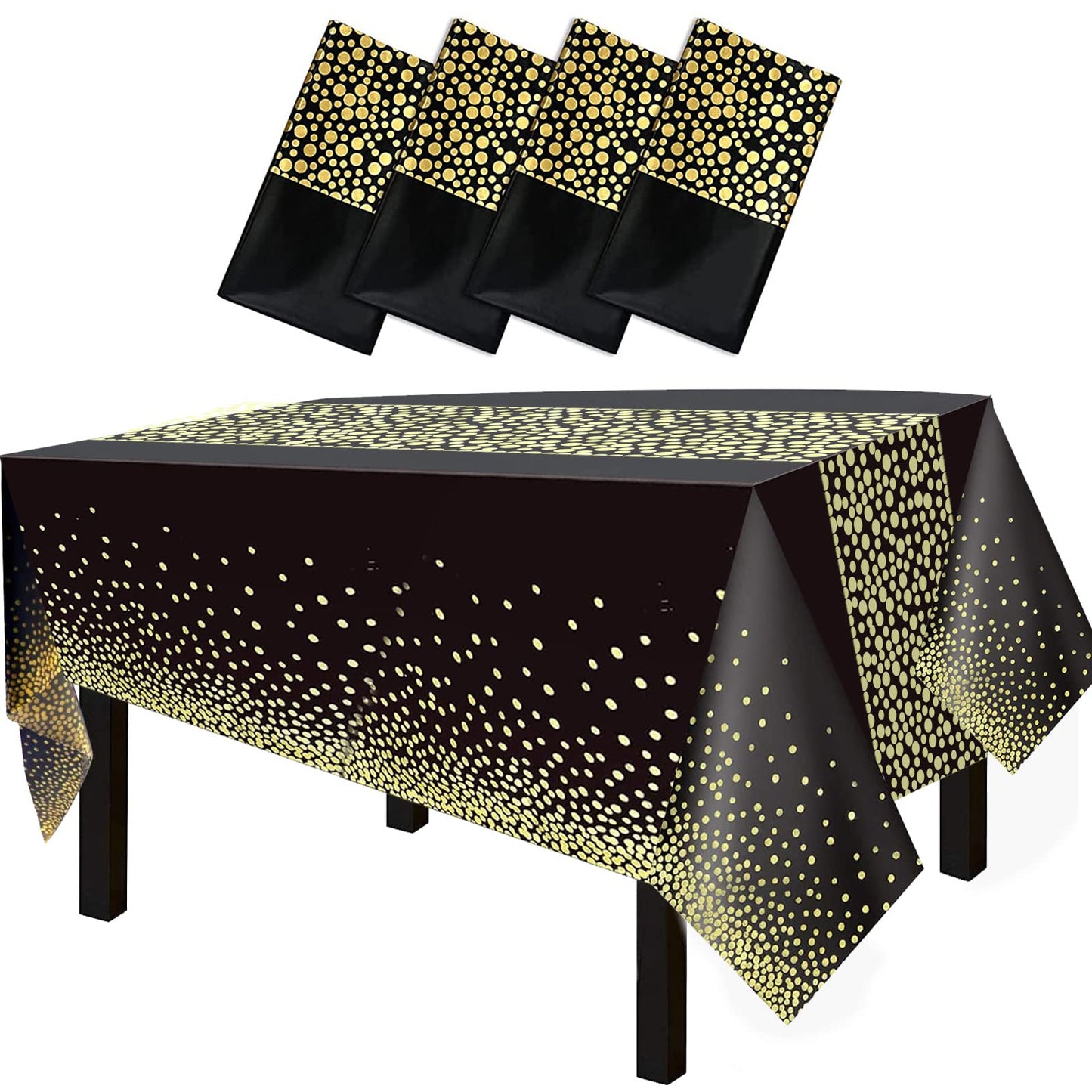 Gold Wave Point Disposable Table Covers - 4 Pack