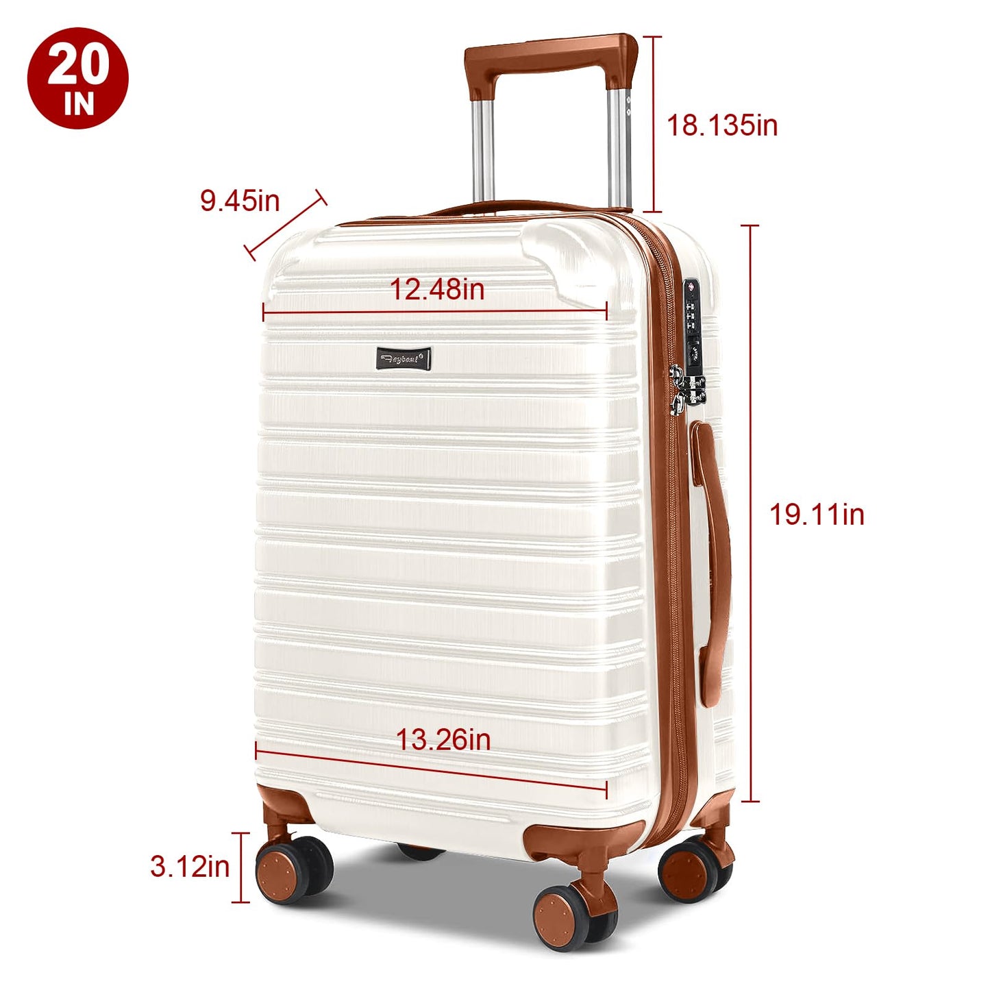 2 Piece Carry On Luggage Set with Spinner Wheels