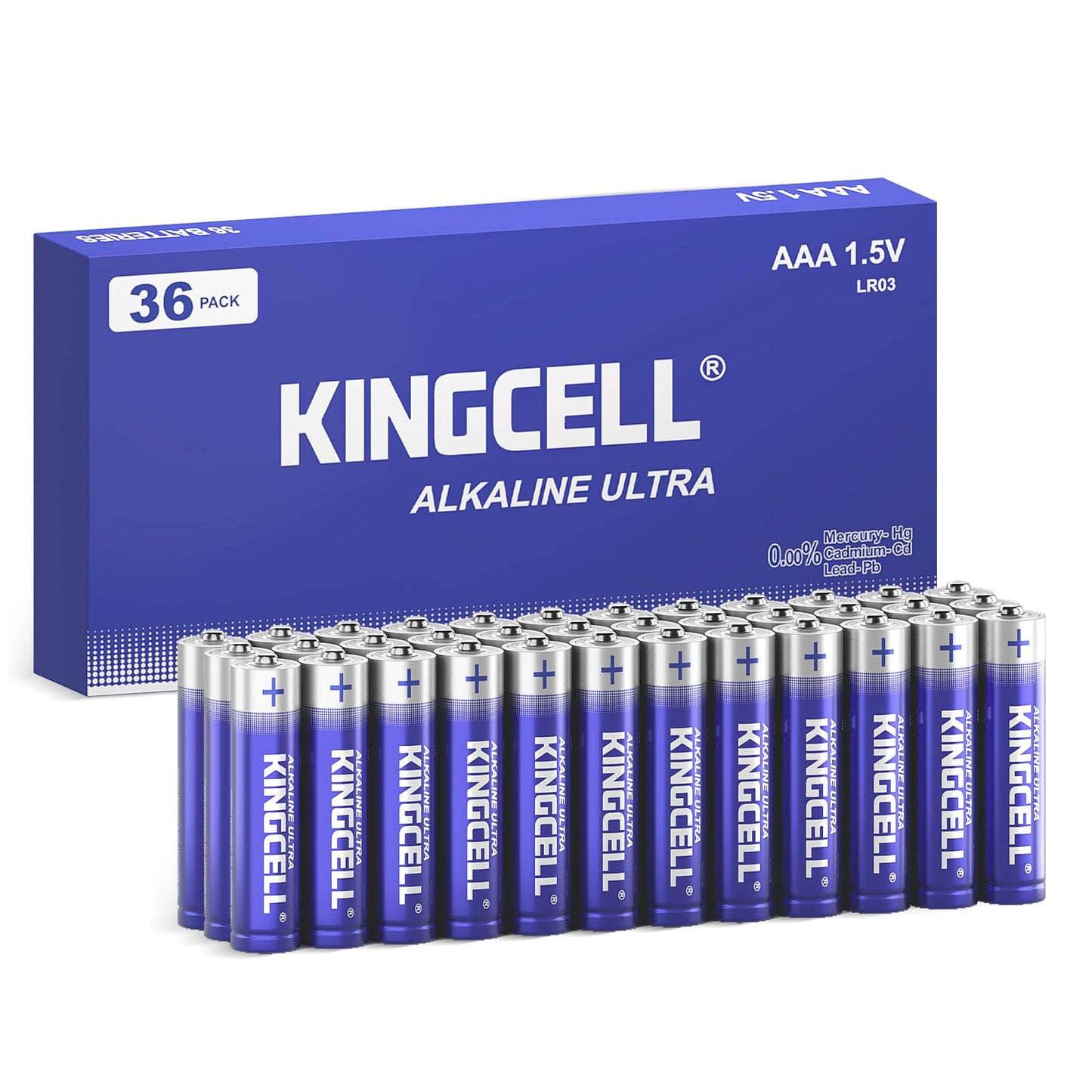 KINGCELL AAA Batteries 36 Pack, High-Performance Triple AAA Batteries with Long-Lasting Power,Alkaline AAA Batteries 10-Year Shelf Life for Kids Toys, Romotes, Various Household Devices